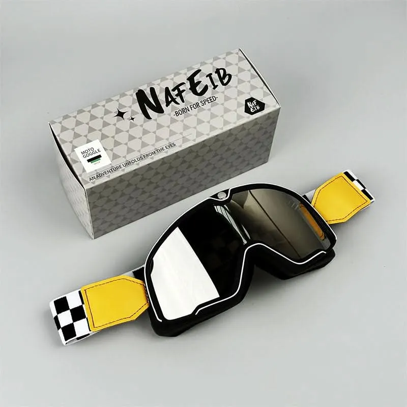 Retro-Motorradbrille – Herren Vintage-Schutzbrille mit UV-Schutz