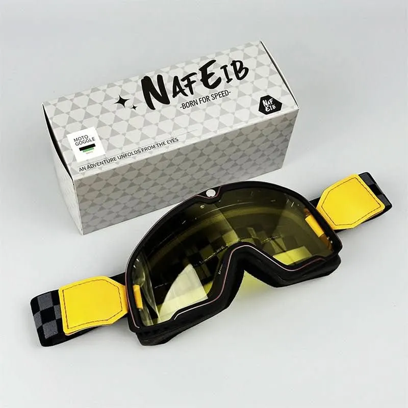 Retro-Motorradbrille – Herren Vintage-Schutzbrille mit UV-Schutz