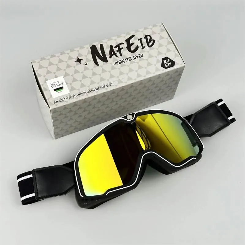 Retro-Motorradbrille – Herren Vintage-Schutzbrille mit UV-Schutz