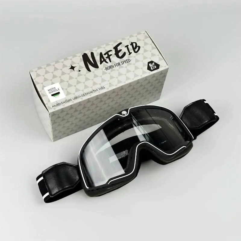Retro-Motorradbrille – Herren Vintage-Schutzbrille mit UV-Schutz
