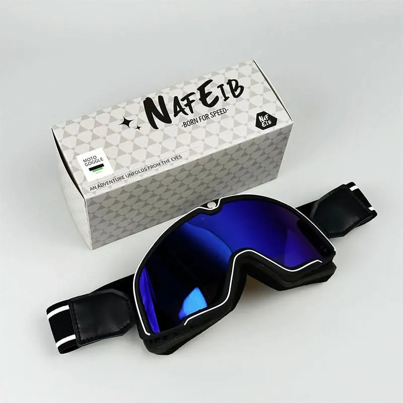 Retro-Motorradbrille – Herren Vintage-Schutzbrille mit UV-Schutz