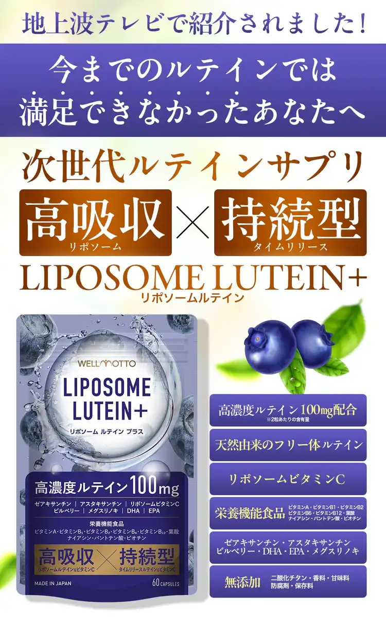 Wellmotto Liposomal Lutein Supplement with High Absorption and Zeaxanthin