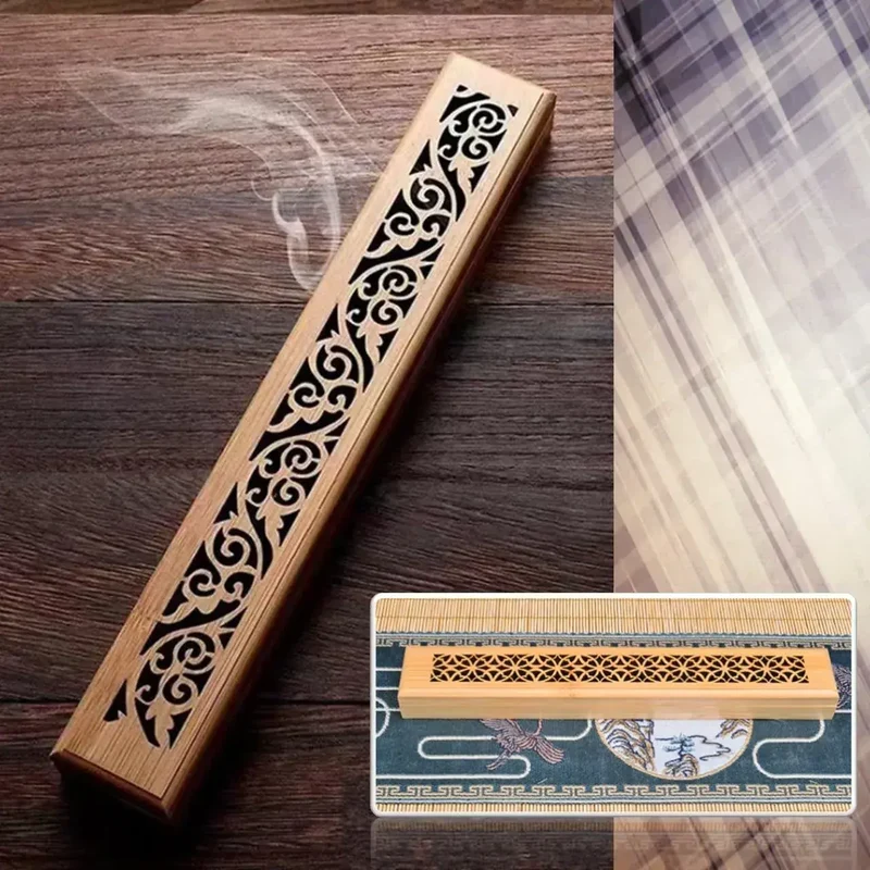 Kamiho Horizontal Incense Holder Stand Burner Natural Wood 23.5cm