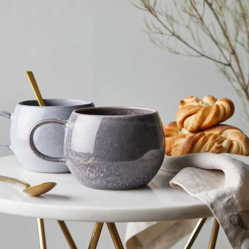 COTTAGE Becher-Set 4er – Steinzeug-Kaffeebecher mit reaktiver Glasur