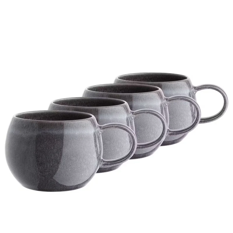 COTTAGE Becher-Set 4er – Steinzeug-Kaffeebecher mit reaktiver Glasur