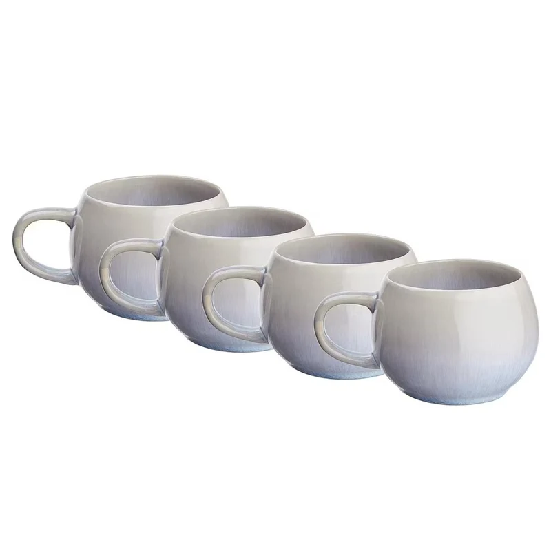 COTTAGE Becher-Set 4er – Steinzeug-Kaffeebecher mit reaktiver Glasur