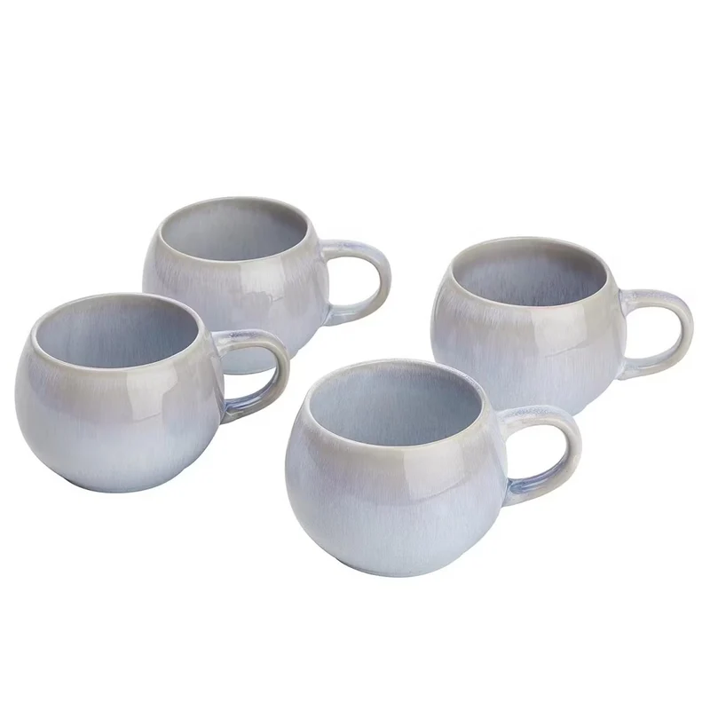 COTTAGE Becher-Set 4er – Steinzeug-Kaffeebecher mit reaktiver Glasur