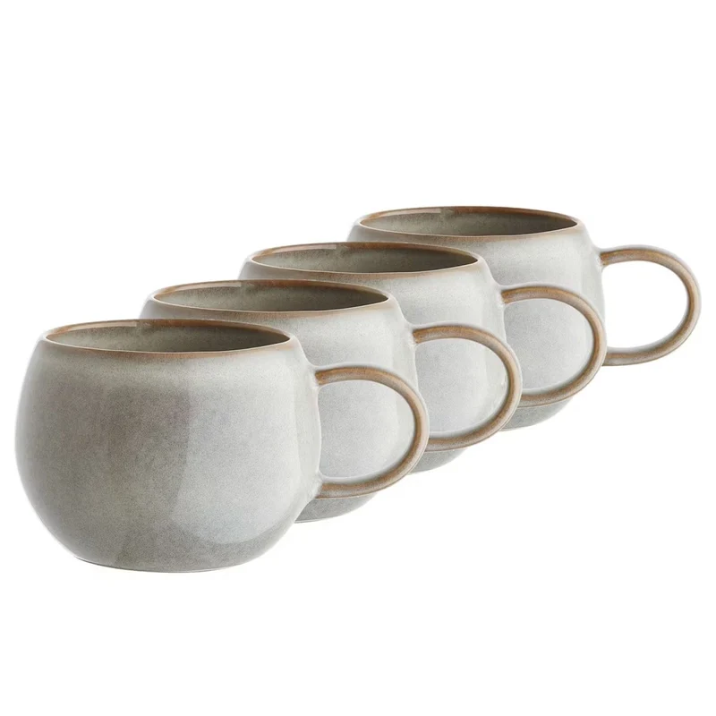COTTAGE Becher-Set 4er – Steinzeug-Kaffeebecher mit reaktiver Glasur