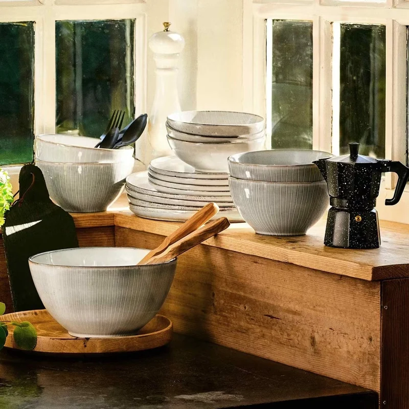 HENLEY Tafelservice 16-teilig – Steinzeug-Geschirrset mit reaktiver Glasur