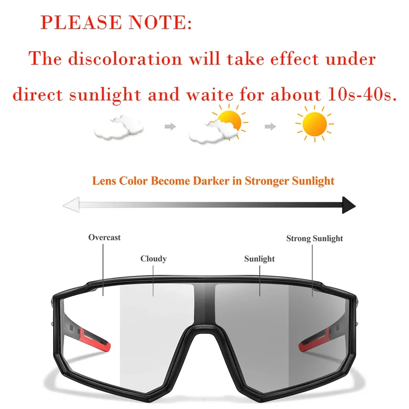 Sport Sonnenbrille – Selbsttönende Gläser mit UV-Schutz & Leichtem Rahmen
