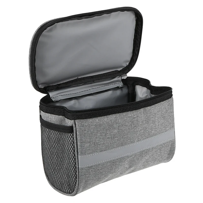 Isolierte Fahrradlenkertasche – Großes Hauptfach mit Reflektorstreifen & PVC Fach