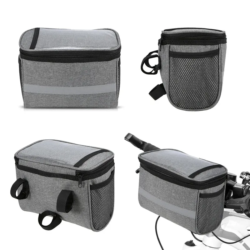Isolierte Fahrradlenkertasche – Großes Hauptfach mit Reflektorstreifen & PVC Fach