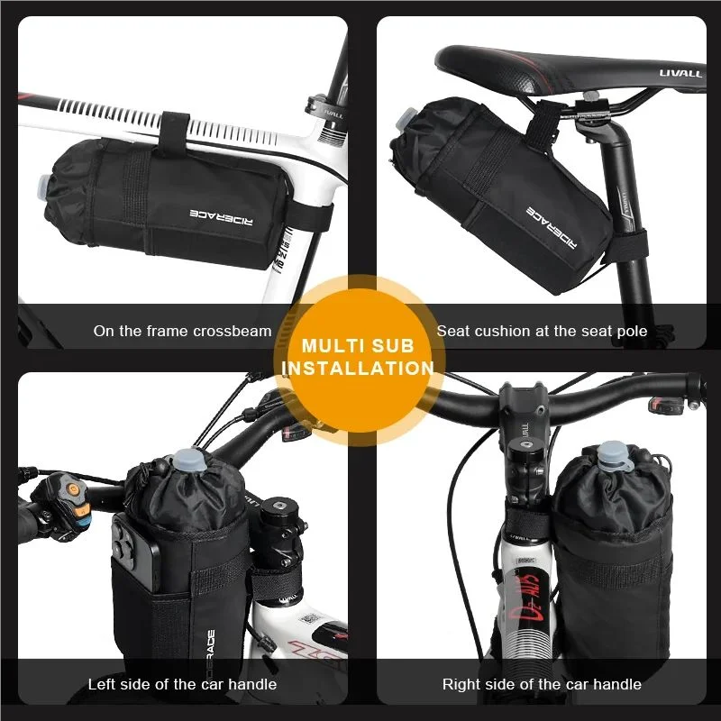 Isolierte Fahrrad Lenkertasche – Flaschenhalter mit Thermofutter und Klettverschluss