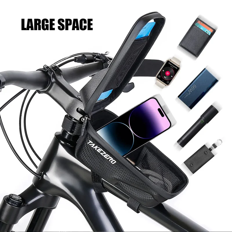Fahrrad Lenkertasche mit Handyhalter – EVA Hartschale mit Touchfenster