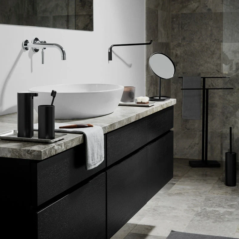 Sanvaro – Toilettenbürste aus titanbeschichtetem Stahl, schwarz