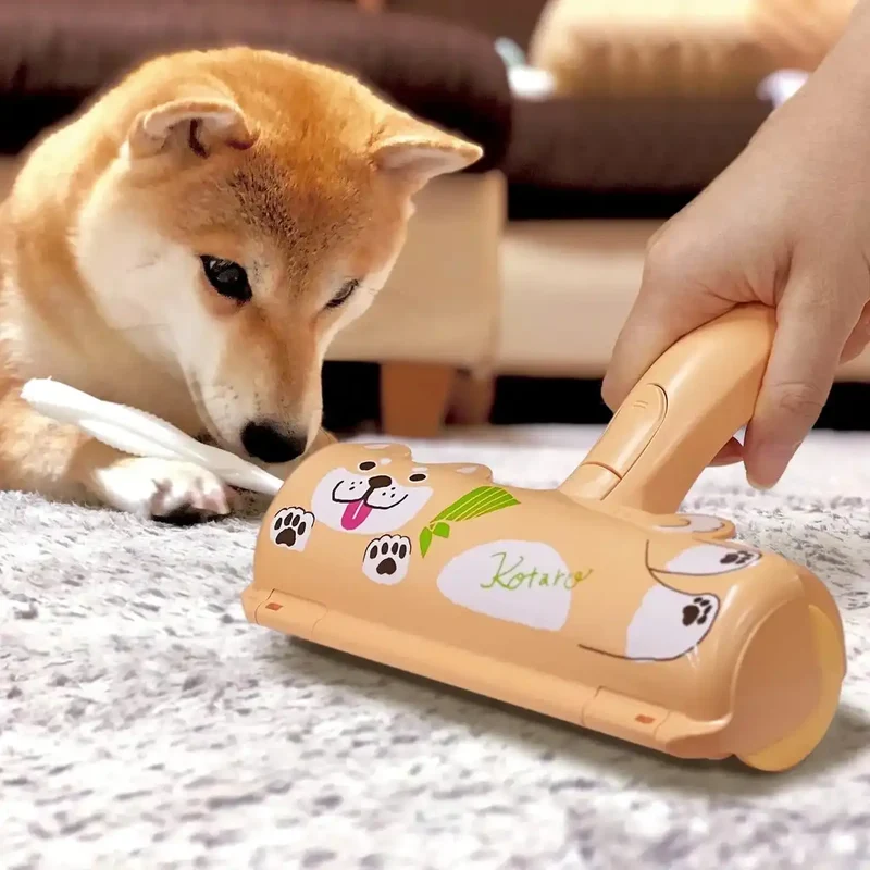 Nippon Seal Pakupaku Roller Kotaro N76KT Shiba Inu Pet Hair Loss Cleaner for Dogs and Cats PACPAK