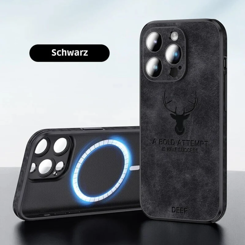 iPhone Hülle in Lederoptik – Schlankes Case mit Stoßschutz & MagSafe-Halt