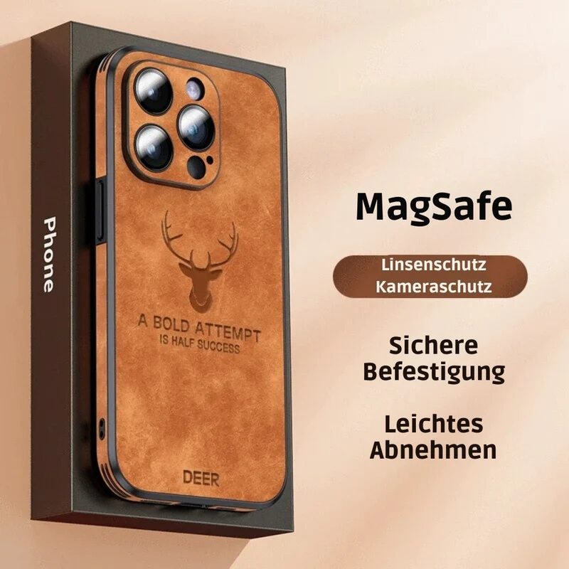iPhone Hülle in Lederoptik – Schlankes Case mit Stoßschutz & MagSafe-Halt