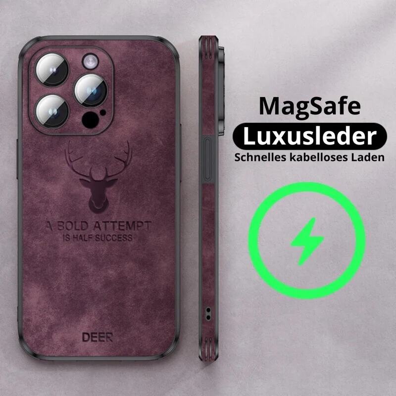 iPhone Hülle in Lederoptik – Schlankes Case mit Stoßschutz & MagSafe-Halt