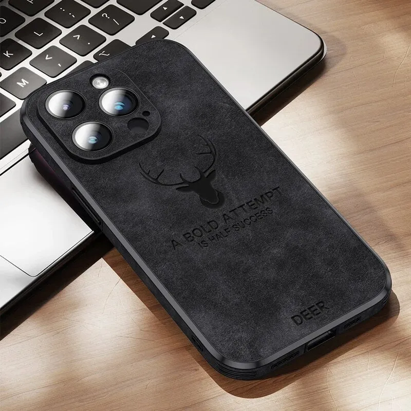 iPhone Hülle in Lederoptik – Schlankes Case mit Stoßschutz & MagSafe-Halt