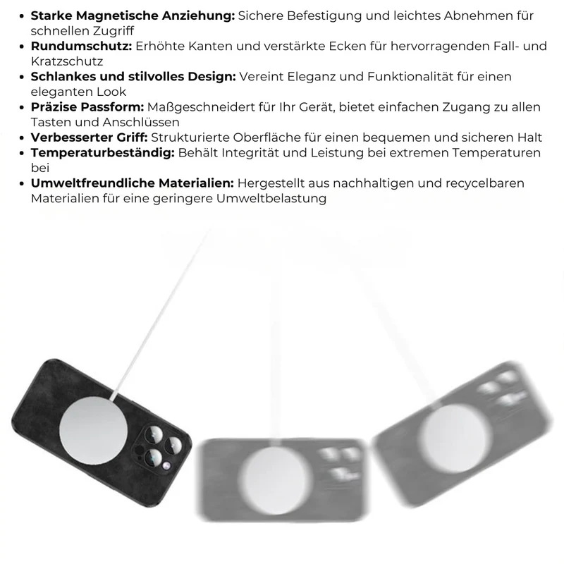iPhone Hülle in Lederoptik – Schlankes Case mit Stoßschutz & MagSafe-Halt