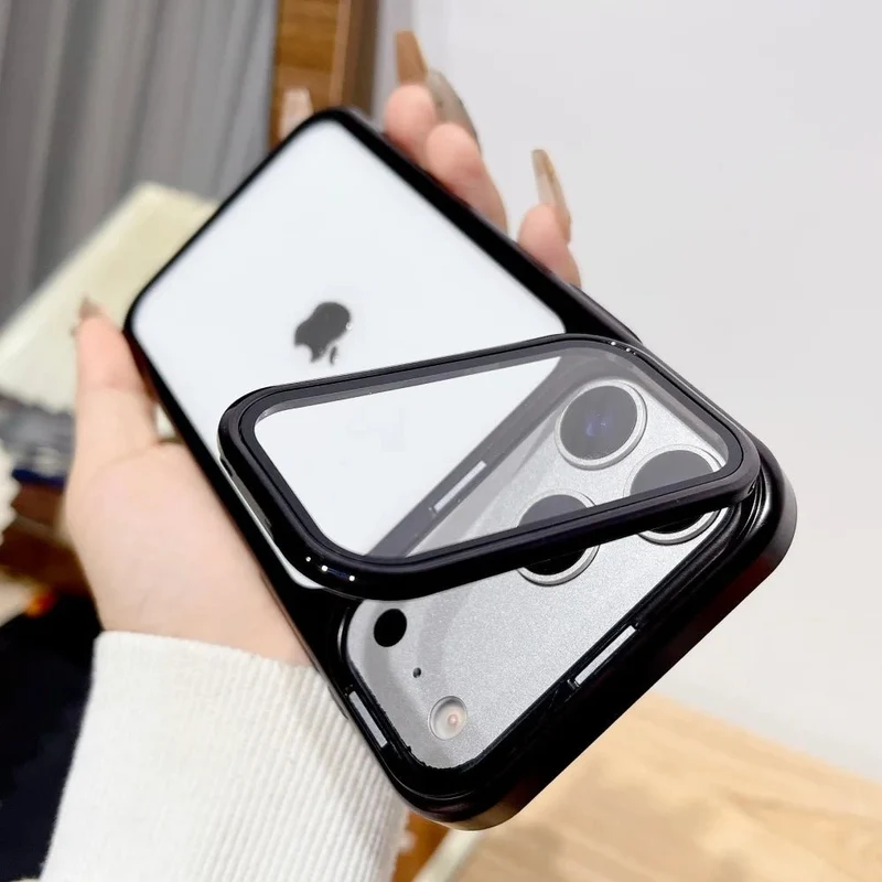 STANDLUX – Ultradünne Premium-Hülle mit faltbarem Kameraständer für iPhone 17 Serie