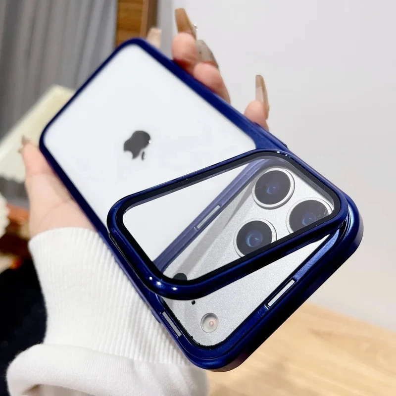STANDLUX – Ultradünne Premium-Hülle mit faltbarem Kameraständer für iPhone 17 Serie
