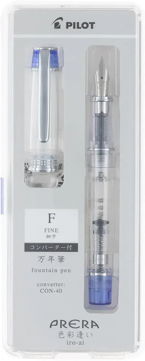 Pilot Fountain Pen Prera Medium Clear Blue Resin Collection