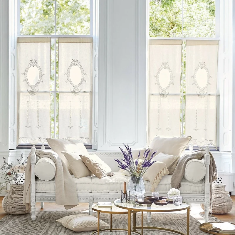 LOIRET Vorhang – Eleganter Fenster-Vorhang aus Leinenmischung mit natürlichem Charme
