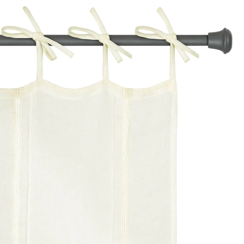 JOLIVANE Café Curtain – Bestickte Scheibengardine mit romantischem Vintage-Charme