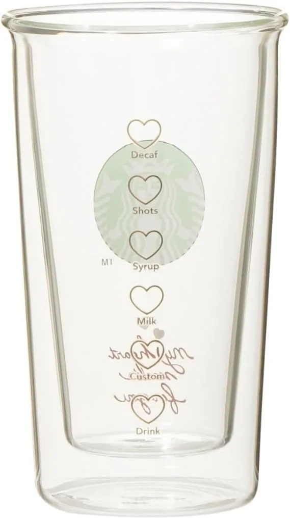 Starbucks Valentine 2026 Glass Mug - 355ml Double Wall Design