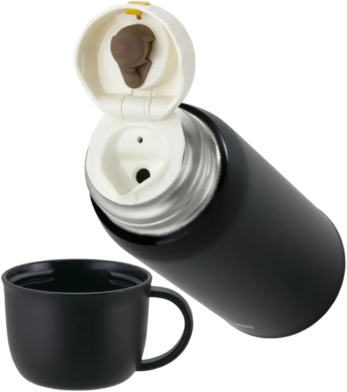 Thermos FJJ-802WF Vacuum Insulated 2-Way Bottle 0.8L Beige Black Thermos