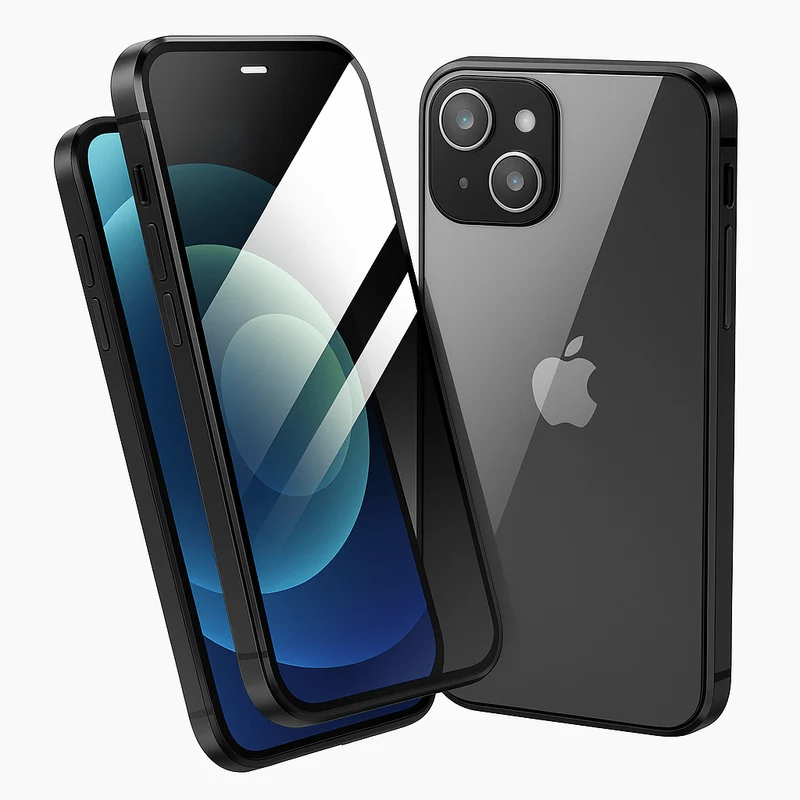 PRIVAGLASS – Magnetisches iPhone-Gehäuse mit Datenschutz & Bildschirmschutz