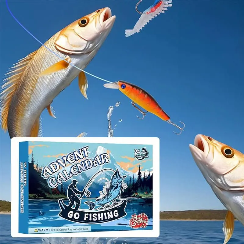 FISHMAS – 24 Tage Weihnachts 2025 Abzählung Angel-Ausrüstung Satz