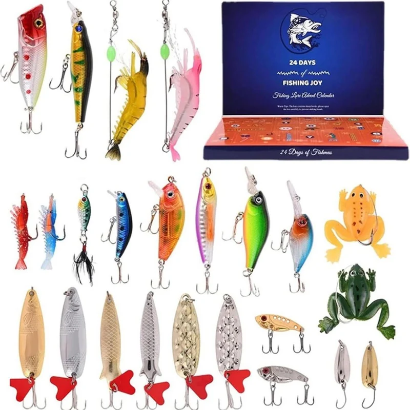 FISHMAS – 24 Tage Weihnachts 2025 Abzählung Angel-Ausrüstung Satz