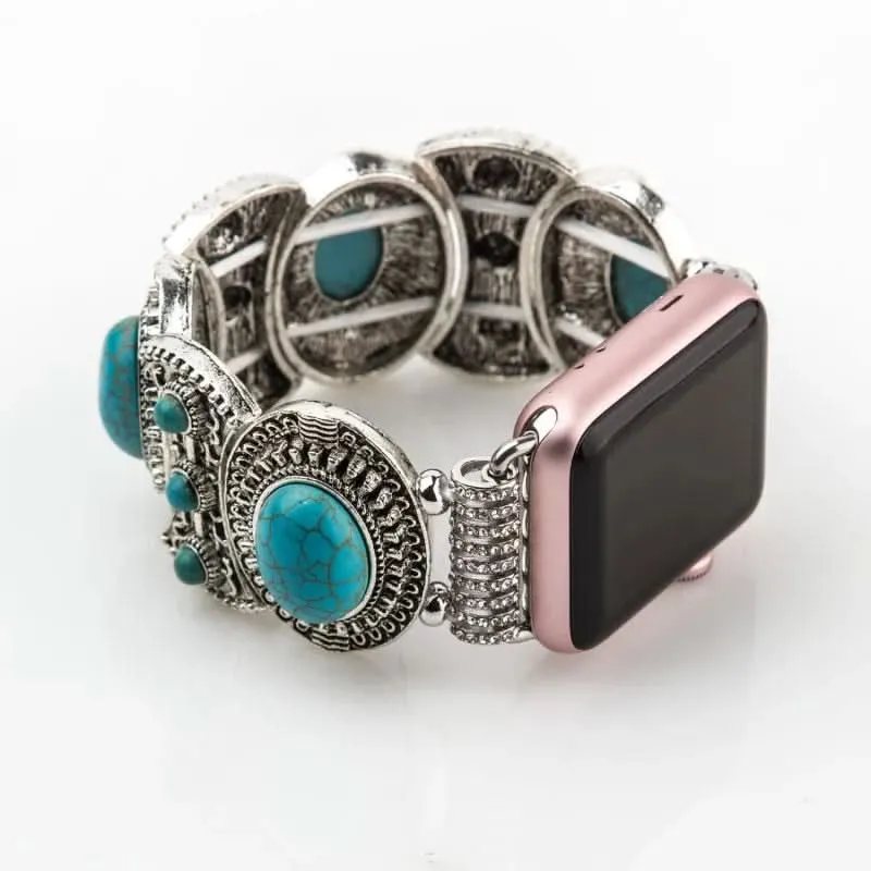 Casavine – Künstlerisches Smartwatch-Armband in Türkis im Boho-Design