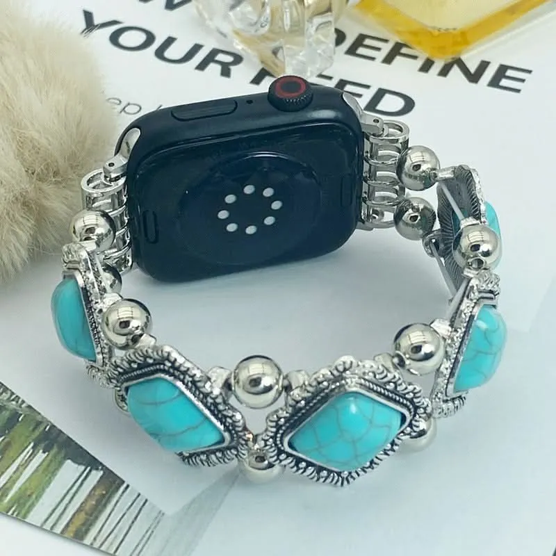 Casavine – Künstlerisches Smartwatch-Armband in Türkis im Boho-Design