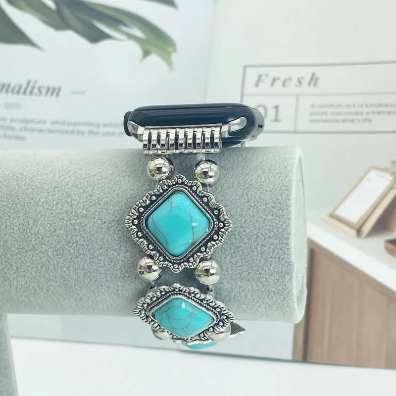 Casavine – Künstlerisches Smartwatch-Armband in Türkis im Boho-Design