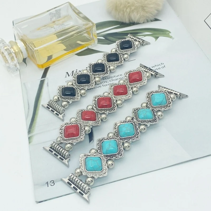 Casavine – Künstlerisches Smartwatch-Armband in Türkis im Boho-Design