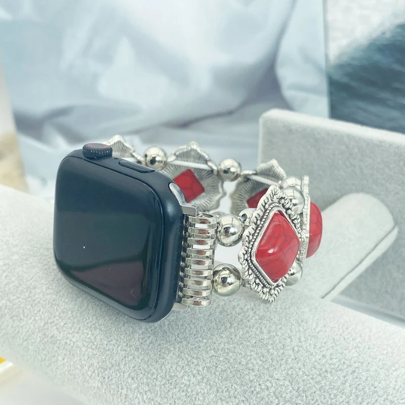 Casavine – Künstlerisches Smartwatch-Armband in Türkis im Boho-Design