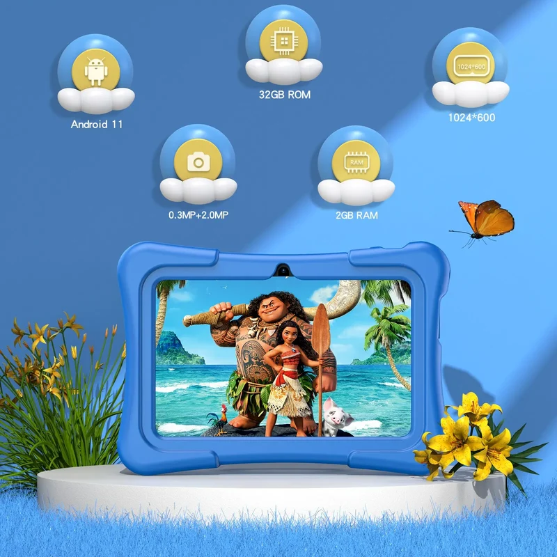 EduTab – Kinder-Tablet 7 Zoll Android 11, 32GB mit Dualkamera