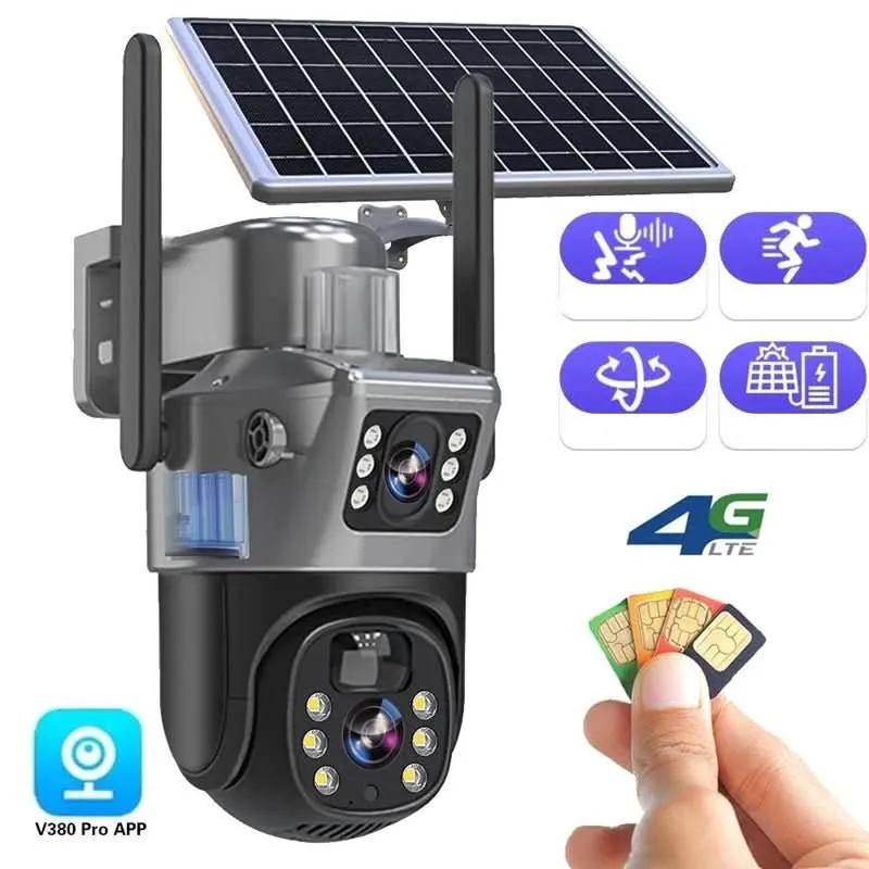 DualSchutz Solar 4K – Drahtlose Überwachungskamera mit Solarmodul und 360° Anwendungs-Steuerung