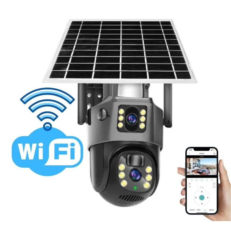 DualSchutz Solar 4K – Drahtlose Überwachungskamera mit Solarmodul und 360° Anwendungs-Steuerung