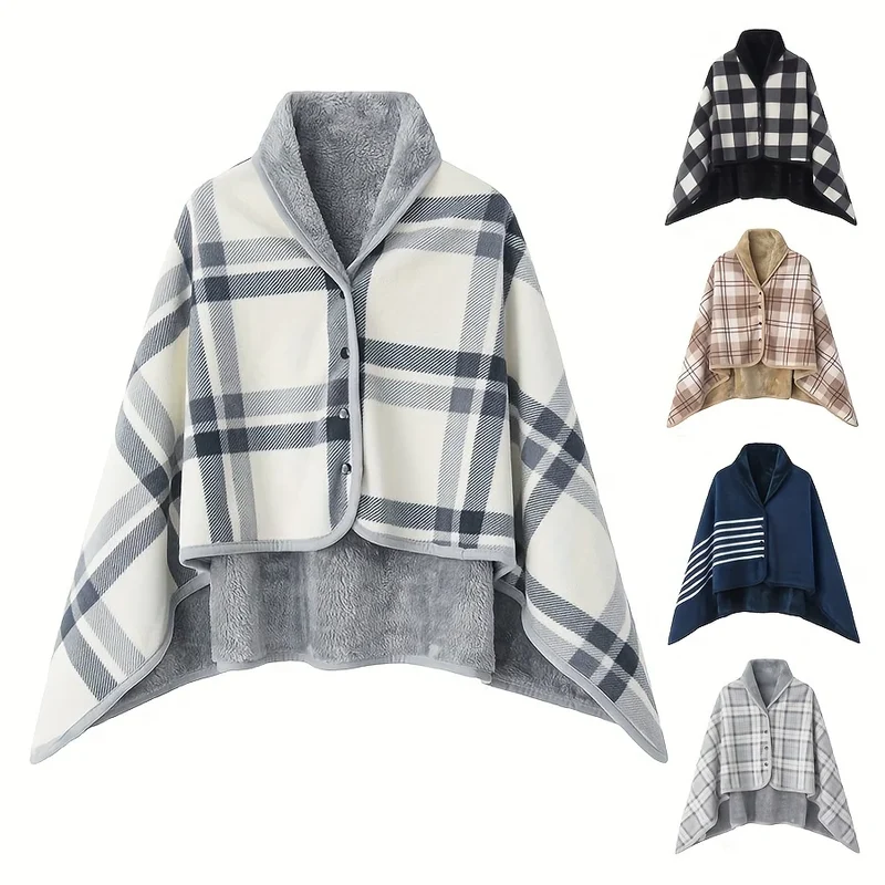 WarmDrape – Tragbare Flanell-Schal-Decke One Size für Zuhause & Büro