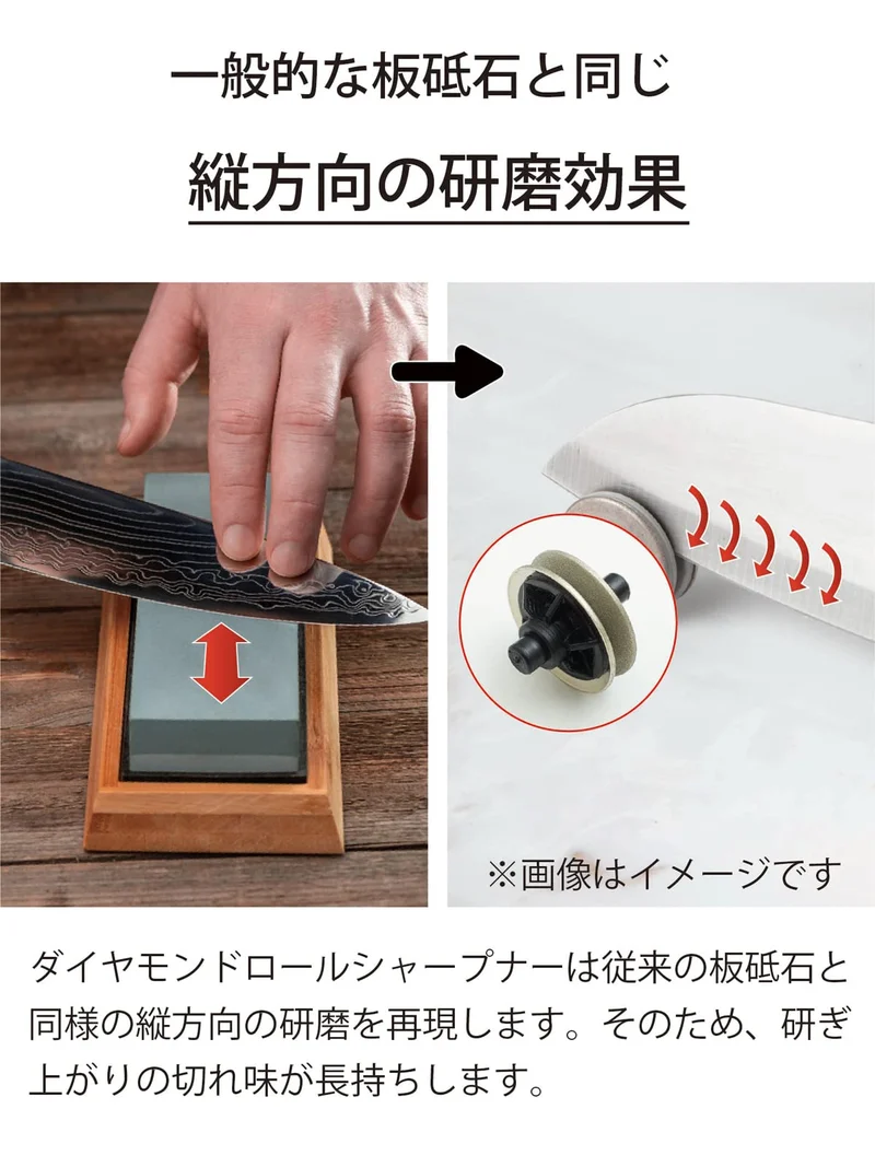 Kyocera Japan Made Manual Knife Sharpener - Diamond Metal & Ceramic Double-Edged Ds20S