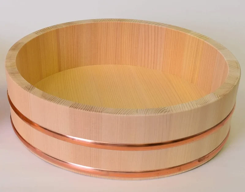 Kiso Crafts Ohitsu Wooden Sawara Sushi Rice Stand