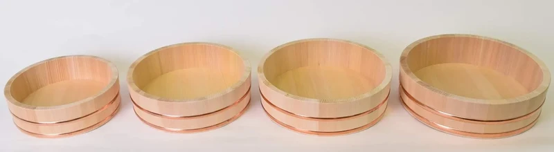 Kiso Crafts Ohitsu Wooden Sawara Sushi Rice Stand