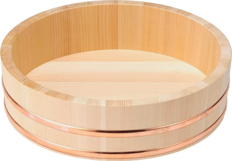 Kiso Crafts Ohitsu Wooden Sawara Sushi Rice Stand