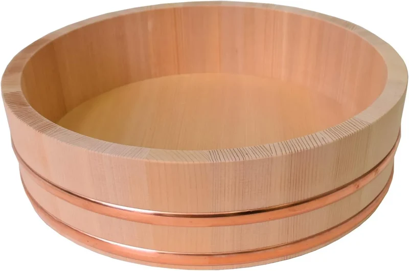 Kiso Crafts Ohitsu Wooden Sawara Sushi Rice Stand
