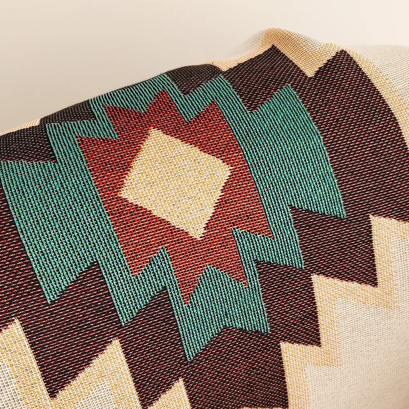 AztecLoom – Oversize Boho-Decke mit Fransen aus Baumwollmix für Sofa & Bett